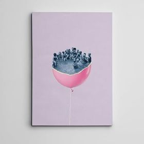 Dekolata Balon ve Havuz Mini 35x50 cm Kanvas Tablo