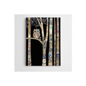 Dekolata Baykuş ve Ay Modern Sanat 70x100 cm Kanvas Tablo