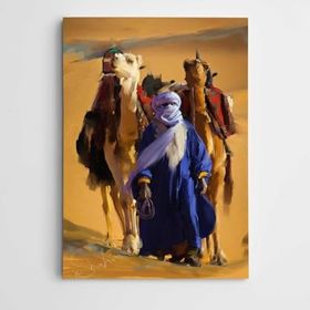 Dekolata Bedevi ve Develer Modern Sanat 35x50 cm Kanvas Tablo