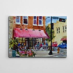 Dekolata Cadde Suluboya 100x140 cm Kanvas Tablo