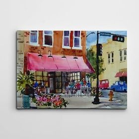 Dekolata Cadde Suluboya 140x200 cm Kanvas Tablo