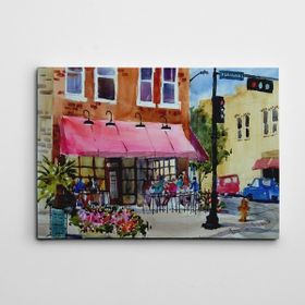 Dekolata Cadde Suluboya 30x40 cm Kanvas Tablo