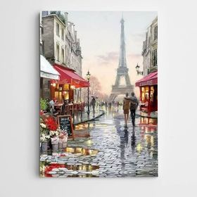 Dekolata Cadde ve Eyfel 25x35 cm Kanvas Tablo