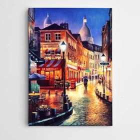 Dekolata Cadde ve Işıklar 40x60 cm Kanvas Tablo