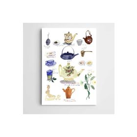 Dekolata Çaydanlıklar ve Bitkiler Modern 20x30 cm Kanvas Tablo