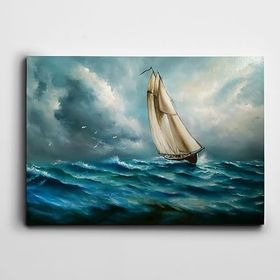Dekolata Dalgalı Deniz Ve Bulutlar 50x70 cm Kanvas Tablo