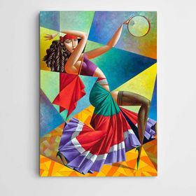 Dekolata Dansçı Kubizm Modern 40x60 cm Kanvas Tablo