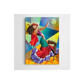 Dekolata Dansçı Kubizm Modern 50x70 cm Kanvas Tablo