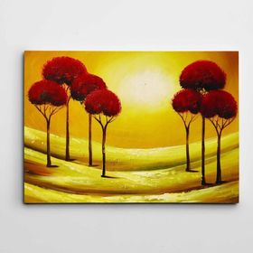 Dekolata DK001519 Kızıl Ağaçlar Modern Sanat 70x100 cm Kanvas Tablo