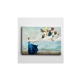Dekolata DK001709 Kadın ve Kelebekler 25x35 cm Kanvas Tablo