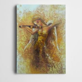 Dekolata DK002232 Keman Çalan Kadın Dekoratif 85x120 cm Kanvas Tablo