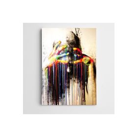 Dekolata Düşünceler ve Renkli Eller Modern 60x85 cm Kanvas Tablo