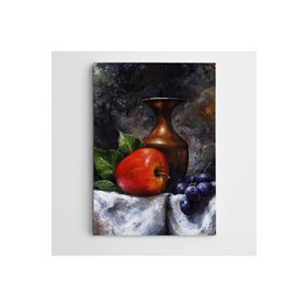 Dekolata Elma Üzüm Vazo 85x120 cm Kanvas Tablo