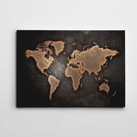 Dekolata Eski Dünya Haritası 140x200 cm Kanvas Tablo