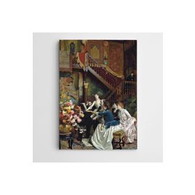 Dekolata Ev İçinde İnsanlar 35x50 cm Kanvas Tablo