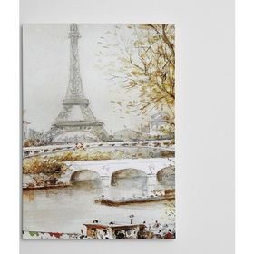 Dekolata Eyfel Kulesi Suluboya 40x60 cm Kanvas Tablo