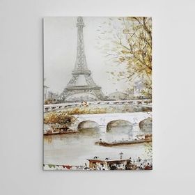 Dekolata Eyfel Kulesi Suluboya 70x100 cm Kanvas Tablo