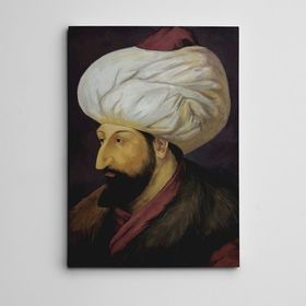 Dekolata Fatih Sultan Mehmet Portre 30x40 cm Kanvas Tablo