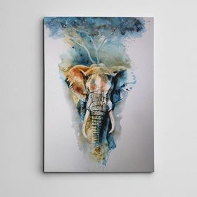Dekolata Fil ve Ağaç Mini 20x30 cm Kanvas Tablo
