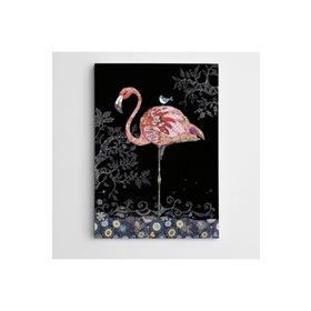 Dekolata Flamingo ve Serçe Modern Sanat 35x50 cm Kanvas Tablo