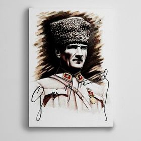 Dekolata Gazi Mustafa Kemal Atatürk 70x100 cm Kanvas Tablo
