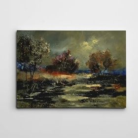 Dekolata Gece ve Ağaçlar 140x200 cm Kanvas Tablo
