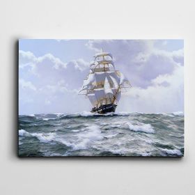 Dekolata Gemi Dalgalı Deniz 30x40 cm Kanvas Tablo