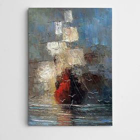 Dekolata Gemi Deniz 60x85 cm Kanvas Tablo