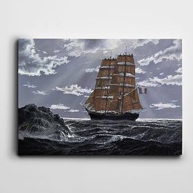 Dekolata Gemi Ve Deniz 50x70 cm Kanvas Tablo