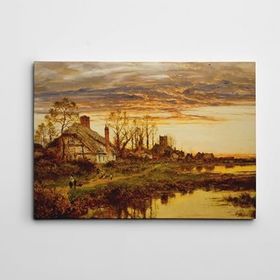 Dekolata Göl ve Ev 50x70 cm Kanvas Tablo