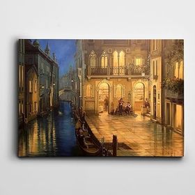 Dekolata Göl Ve İnsanlar 30x40 cm Kanvas Tablo