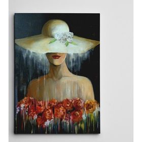 Dekolata Güller ve Kadın 40x60 cm Kanvas Tablo