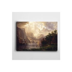 Dekolata Gün Batımı Dağlar Ve Geyikler 85x120 cm Kanvas Tablo