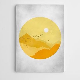 Dekolata Güneş Kuşlar 85x120 cm Kanvas Tablo