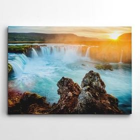Dekolata Güneş ve Şelale 25x35 cm Kanvas Tablo