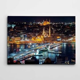 Dekolata Haliç Gece Manzarası 140x200 cm Kanvas Tablo