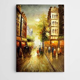Dekolata Işıklı Sokak 40x60 cm Kanvas Tablo