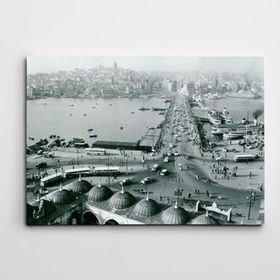 Dekolata İstanbul Haliç Siyah Beyaz 140x200 cm Kanvas Tablo