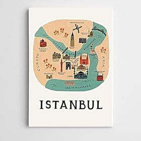 Dekolata İstanbul Suriçi Modern Sanat 30x40 cm Kanvas Tablo