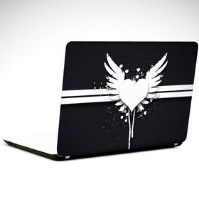 Dekolata Kalp ve Kanatlar 38x27 cm Laptop Sticker