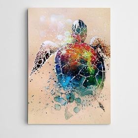 Dekolata Kaplumbağa Renkler Modern Sanat 70x100 cm Kanvas Tablo