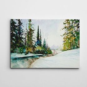 Dekolata Kar Dere ve Yeşil Mini 20x30 cm Kanvas Tablo