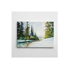 Dekolata Kar Dere ve Yeşil Mini 40x60 cm Kanvas Tablo
