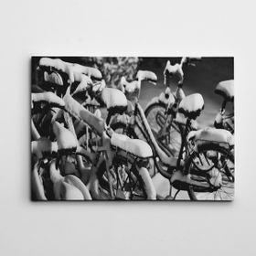 Dekolata Kar ve Bisiklet 30x40 cm Kanvas Tablo