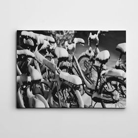 Dekolata Kar ve Bisiklet 40x60 cm Kanvas Tablo