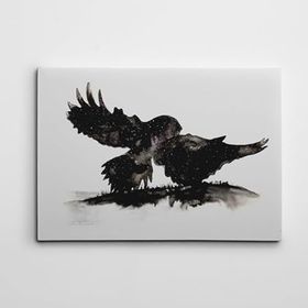 Dekolata Kara Baykuşlar 40x60 cm Kanvas Tablo