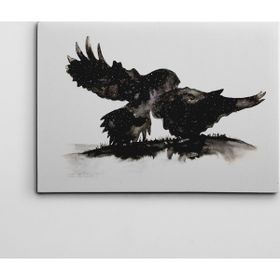 Dekolata Kara Baykuşlar 50x70 cm Kanvas Tablo