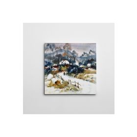 Dekolata Karlı Bir Gündüz Vakti Kare 50x50 cm Kanvas Tablo