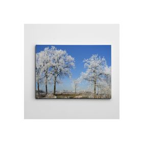 Dekolata Karlı Yol Koyunlar Ve Ağaçlar 30x40 cm Kanvas Tablo