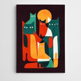 Dekolata Kediler Modern Sanat 30x40 cm Kanvas Tablo